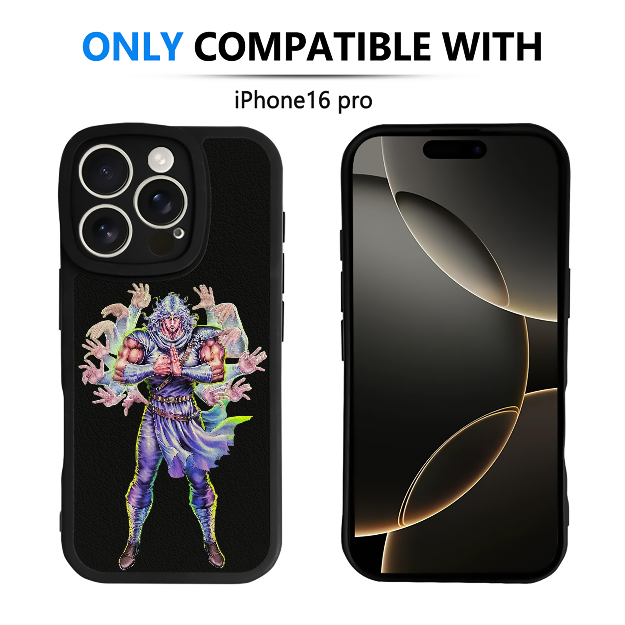 （画像用） 北斗の拳 Fist of the North Star 【iPhone 16シリーズ対応】シリコンスマホケース（レザー調） 材質：シリコン